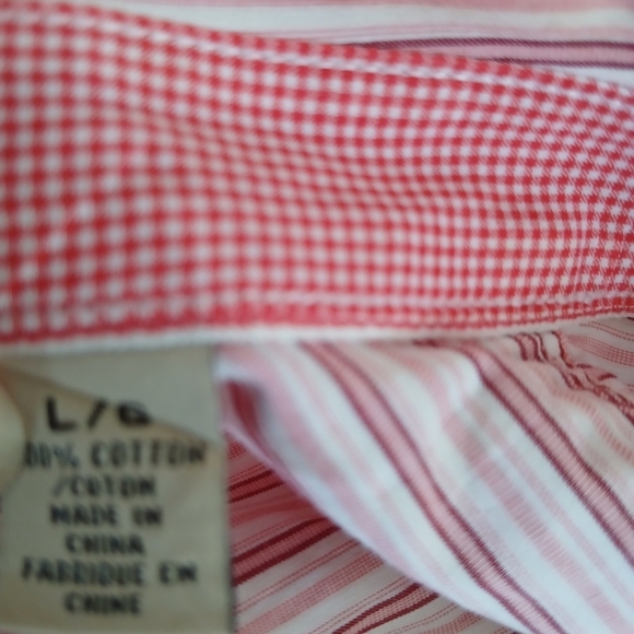 Tommy Bahama Jeans Mens Size L Pink Striped  Modern Fit Long Sleeve Shirt FL - Picture 7 of 9